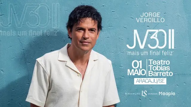 Últimos ingressos: Jorge Vercillo se apresenta em Aracaju com turnê que celebra 30 anos de carreira
