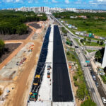 Viaduto do Complexo Viário Senadora Maria do Carmo Alves recebe pavimentação asfáltica